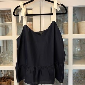 J.crew silk navy top